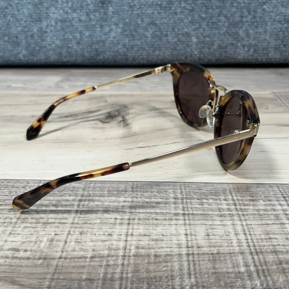 Stella & Dot Wesley Sunglasses Womens OS Tortoise Shell Gold Cat‎ Eye Brown
